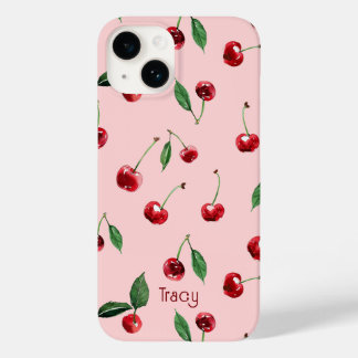 Personlig Cherry-telefonfodral, rosa