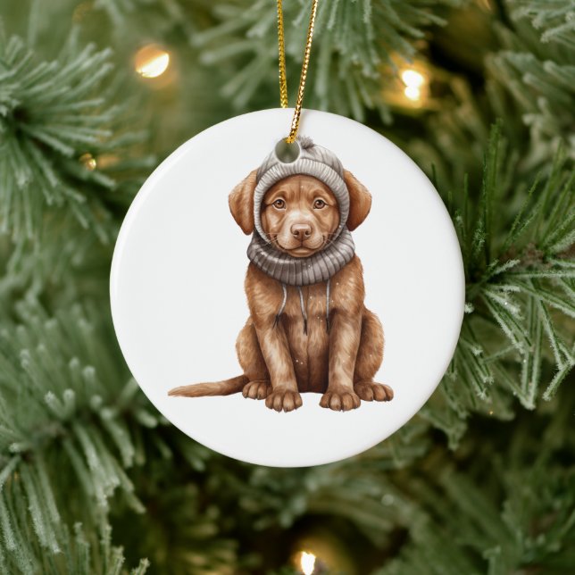 Personlig Chesapeake Bay Retriever Hund Julgransprydnad Keramik (Träd)