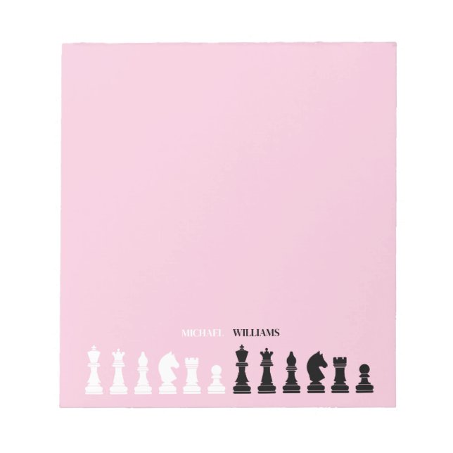 Personlig Chess Biet Rosa Anteckningsblock (Framsida)
