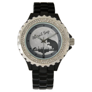 Personlig Chess Full Moon Cat and Mouse Game Armbandsur