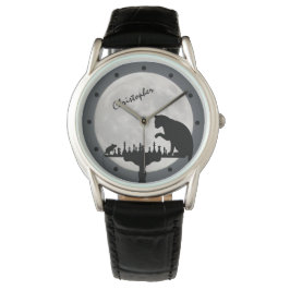 Personlig Chess Full Moon Cat and Mouse Game Armbandsur