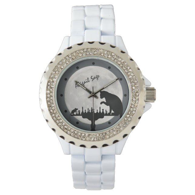 Personlig Chess Full Moon Cat and Mouse Game Armbandsur (Framsida)