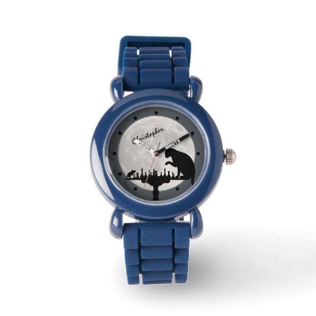 Personlig Chess Full Moon Cat in Mouse Game Kids Armbandsur (Framsida)
