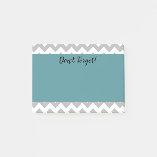 Personlig Chevron & Teal Post it Notes Post-it Block (Framsida)