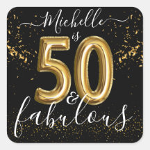 Personlig Chic 50:e Födelsedagsfesten svart Guld