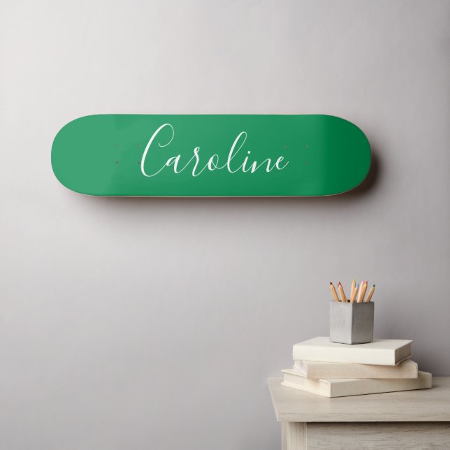 Personlig Chic Calligraphy Namn Kelly Grönt Mini Skateboard Bräda 18,5 Cm (Väggkonst (Horz))