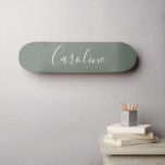 Personlig Chic Calligraphy Namn Sage Grönt Mini Skateboard Bräda 18,5 Cm<br><div class="desc">Minimalistisk skripttypografi Namn i Skateboard Grönt Sage</div>