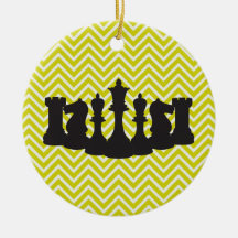 Personlig Chic Chevron Chess jul Ornament