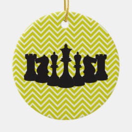 Personlig Chic Chevron Chess jul Ornament