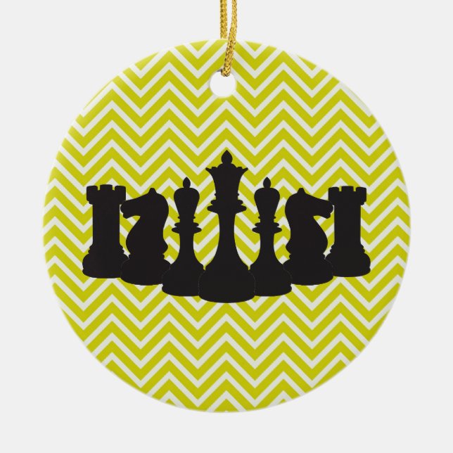 Personlig Chic Chevron Chess jul Ornament (Framsidan)