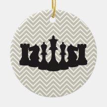 Personlig Chic Chevron Chess jul Ornament