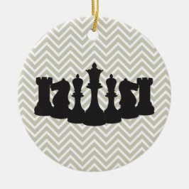 Personlig Chic Chevron Chess jul Ornament
