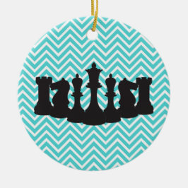 Personlig Chic Chevron Chess jul Ornament