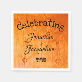 Personlig Chic Copper Fine Art Bröllop Napkins Pappersservett