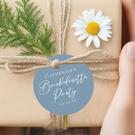 Personlig Chic Dammtblå Sängkammarfest Gåvor Etiketter