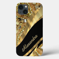 Personlig chic elegant svart och guld