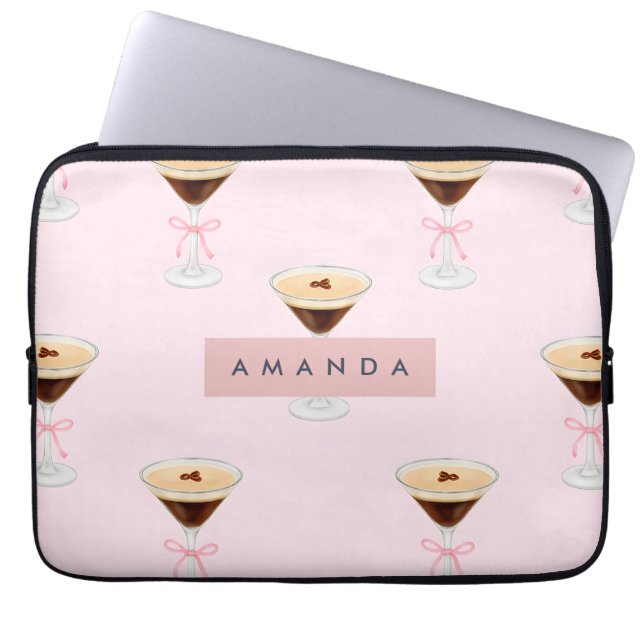 Personlig Chic Espresso Cocktail Mönster Laptop Fodral (Framsidan)