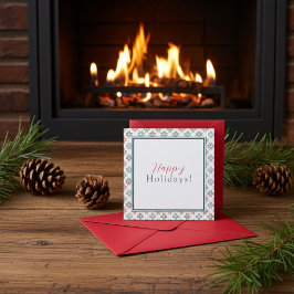 Personlig Chic Fyra Poinsettia Motif, jul Kort