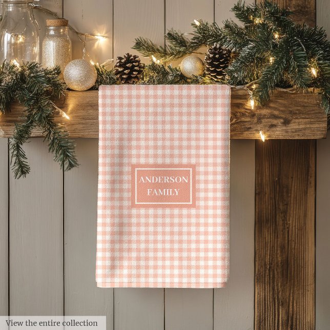 Personlig Chic Handduk Pastellkorall Köksdekor Kökshandduk (Personalized Chic Towel Pastel Coral Kitchen Decor)