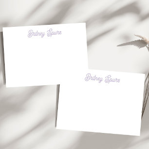 Personlig Chic Lavendel Lila Monogram Namn Anteckningskort