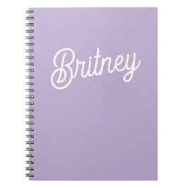 Personlig Chic Lavender Lila Monogram Namn Anteckningsbok