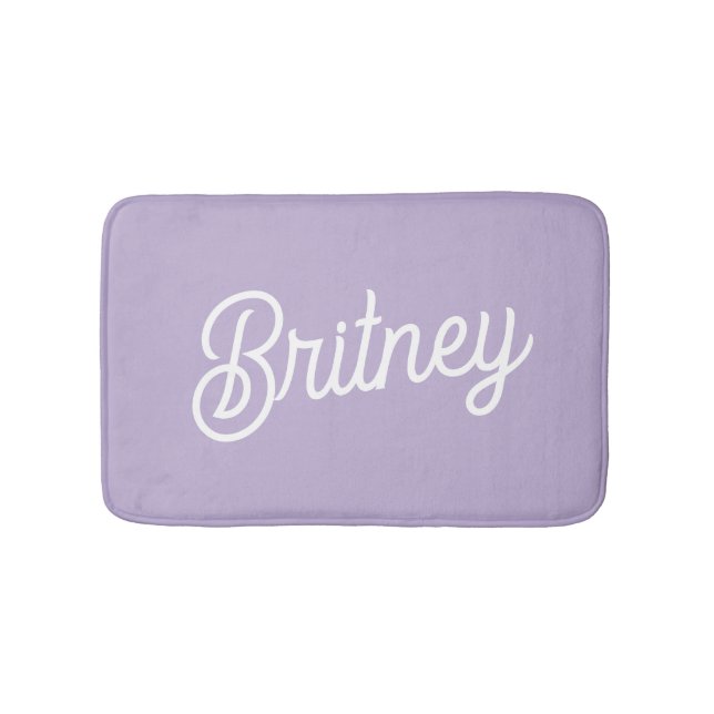 Personlig Chic Lavender Lila Monogram Namn Badrumsmatta (Framsidan)