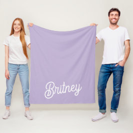 Personlig Chic Lavender Lila Monogram Namn Fleecefilt