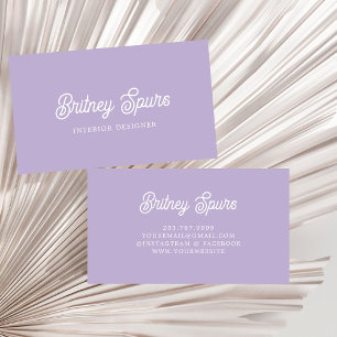 Personlig Chic Lavender Lila Monogram Namn Visitkort