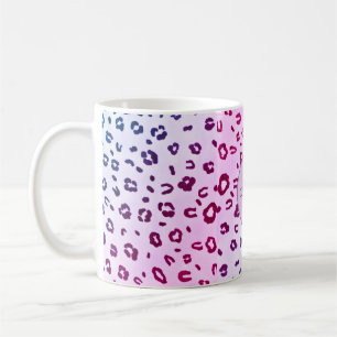 Personlig chic lila leopard design kaffe mugg