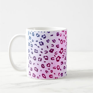 Personlig chic lila leopard design kaffe mugg