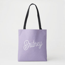 Personlig Chic Lila Monogram  Namn Tygkasse