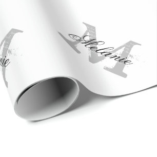Personlig chic namn monogramförpackning med papper presentpapper