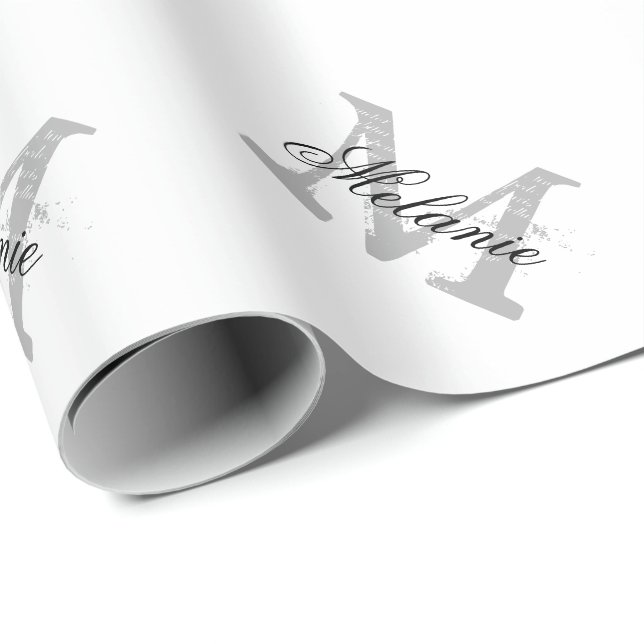 Personlig chic namn monogramförpackning med papper presentpapper (Rullad Hörn)