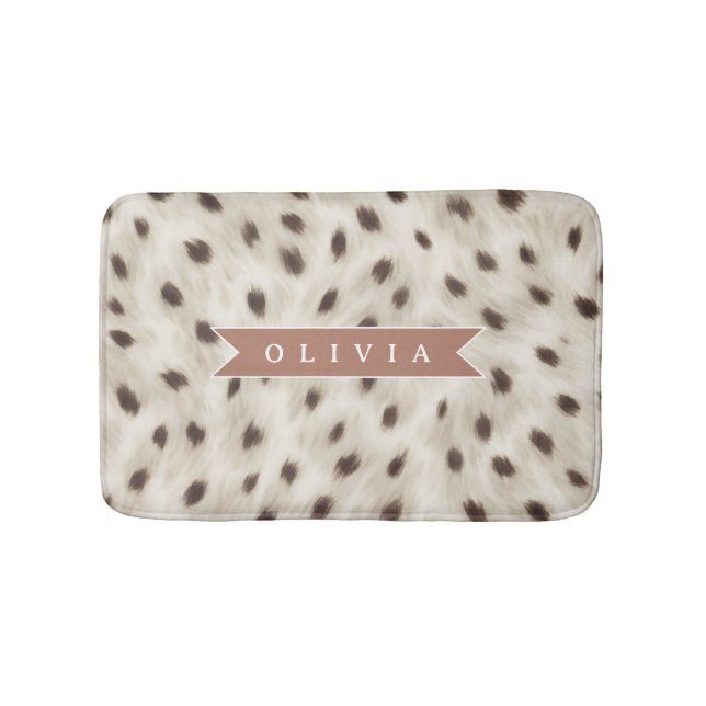 Personlig Chic Neutral Leopard Djurtryck Badrumsmatta (Framsidan)