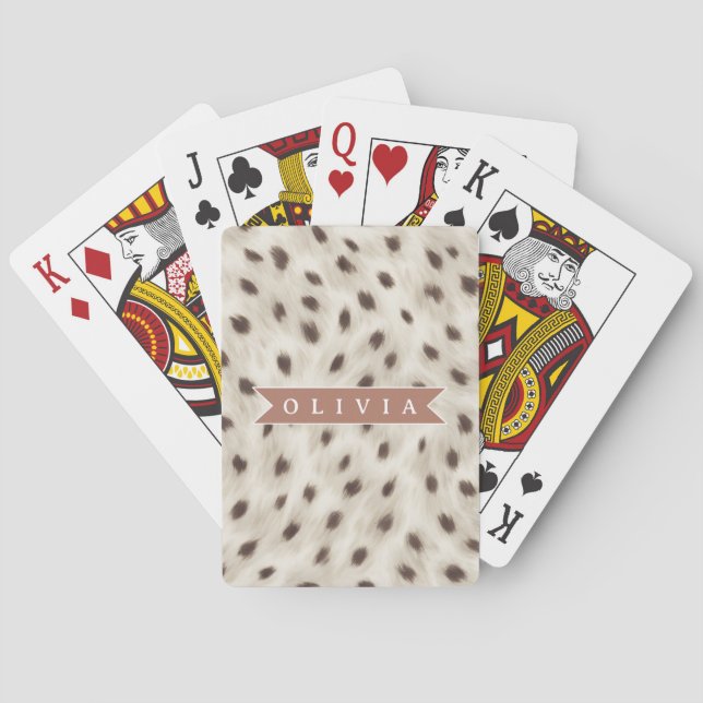 Personlig Chic Neutral Leopard Djurtryck Casinokort (Baksidan)