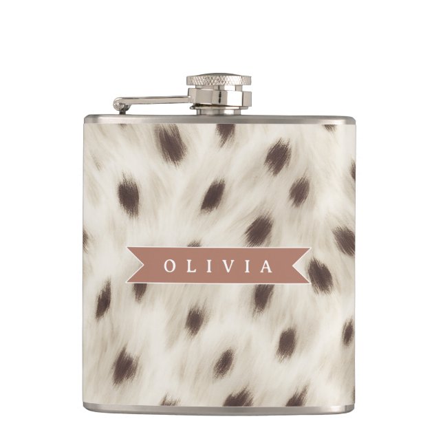 Personlig Chic Neutral Leopard Djurtryck Fickplunta (Framsidan)