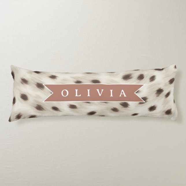 Personlig Chic Neutral Leopard Djurtryck Kroppskudde (Framsidan)