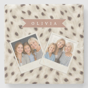 Personlig Chic Neutral Leopard Djurtryck Stenunderlägg