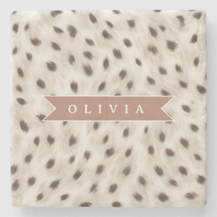 Personlig Chic Neutral Leopard Djurtryck Stenunderlägg