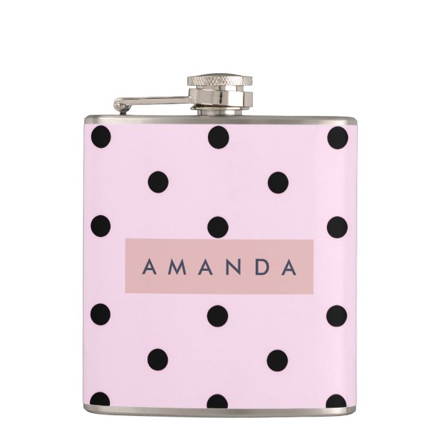 Personlig Chic Rosa och Svart Prickig Fickplunta (Framsidan)