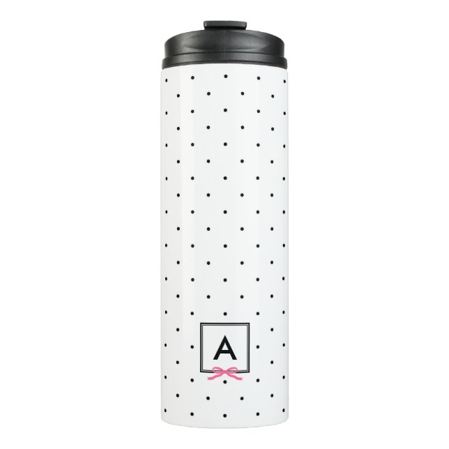 Personlig Chic Rosa Ribbon Polka Dot Monogram (Framsida)