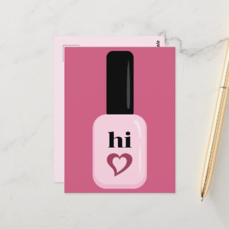 Personlig Chic Trendig Modern Rosa Nagel polska Vykort