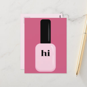 Personlig Chic Trendig Modern Rosa Nagellack Vykort