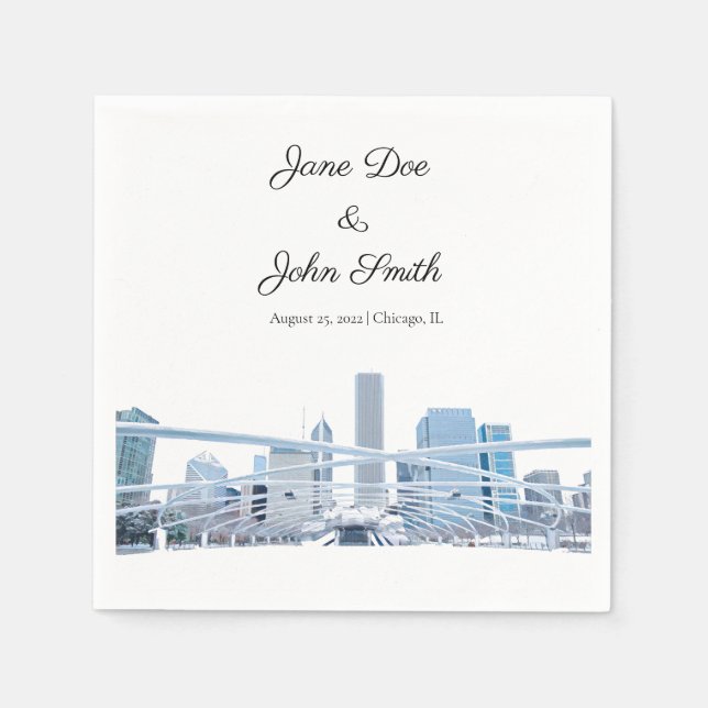 Personlig Chicago Cocktail Napkin Pappersservett (Framsidan)