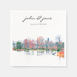 Personlig Chicago Jackson Park Cocktail Napkin Pappersservett