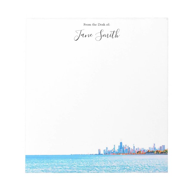 Personlig Chicago Skyline Anteckningsblock (Framsida)