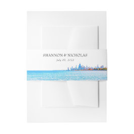 Personlig Chicago Skyline Belly Band För Inbjudningskort