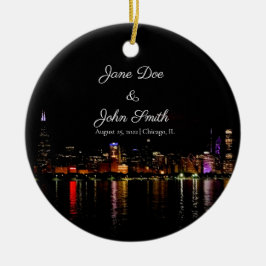 Personlig Chicago Skyline Ceramic Ornament