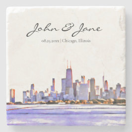 Personlig Chicago Skyline Stenunderlägg