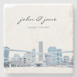 Personlig Chicago Skyline Stenunderlägg